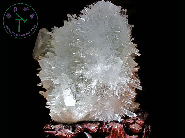 水晶-+重晶石-，42x28x16cm-四川省，金口河，新華村